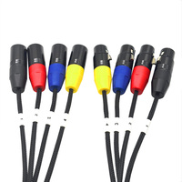Cable XLR de 4 Canales, Cable Divisor de Conexión XLR Macho a Hembra con Código de Color, Cable de Micrófono Balanceado para Mezcladoras de DJ