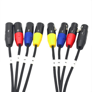 4-kênh XLR rắn Cáp, mã màu XLR Nam để Nữ Vá dây Splitter cáp, cân bằng microphone cáp cho DJ Máy trộn - Product Image 5