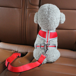 Ceinture de sécurité pour chien pour voiture, harnais de sécurité textile réglable 80 cm x 2,5 cm, utilisation en voyage en voiture - Product Image 2
