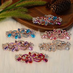 Pince à cheveux coréenne en alliage avec strass colorés de 8,5 cm, motif papillon, pour femme, idéale pour les occasions spéciales comme les bals de promo - Product Image 1