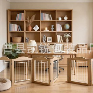 Wooden Pet Enclosure Solid Wood <b>Folding</b> Pet <b>Fence</b> Easy Assembled Rectangle For Small Medium <b>Dogs</b> - Product Image 1