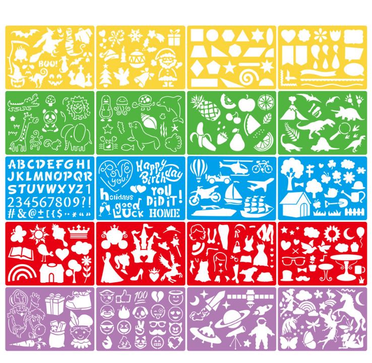 Набор трафаретов для рисования с героями мультфильмов