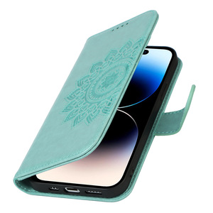 Étui portefeuille en cuir pour iPhone 13 Pro Max avec fermeture magnétique, étanche et antichoc, 3 emplacements pour cartes - Vert - Product Image 3