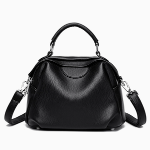 Sac à main rétro en PU noir à motif litchi, sac seau à bandoulière/porté croisé, fermeture éclair, léger, capacité 1L, pour le quotidien, les voyages et le travail - Product Image 1