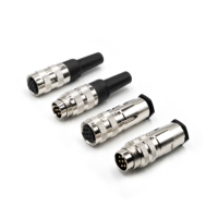 Conector M16 Macho Hembra de 2 Pines, Impermeable IP67, Metálico, Código A, Enchufe Circular