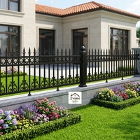Panneaux de clôture de jardin modernes personnalisés en alliage d'aluminium de 6 pieds avec conception anti-escalade, étanches, pour la sécurité domestique, thermolaqués