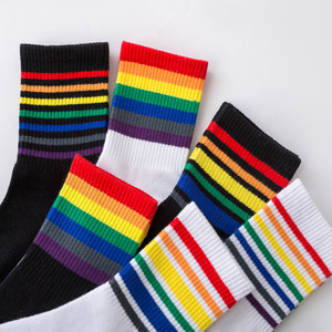 Chaussettes habillées solides régulières résistantes à la sueur Hommes Lgbtq Lesbian Gay Rainbow <span class=keywords><strong>Lgbt</strong></span> Pride Socks - Product Image 5