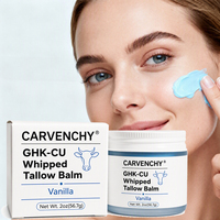 Crème Visage GHK-Cu au Cuivre et Vanille Anti-âge Hydratante, Baume Fouetté au Suif de Bœuf Nourri à l'Herbe et au Miel avec GHK-Cu pour le Visage