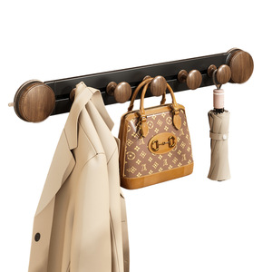Suction Cup Walnut Wood <b>Hooks</b> Wall Mounted Durable For Door Bathroom <b>Kitchen</b> Coat Bag Storage - Product Image 5