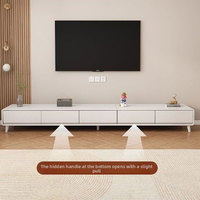 Ensemble Meuble TV et Table Basse en Bois Massif, Design Moderne et Simple pour Salon, Idéal Petit Appartement, Meuble sur Pied