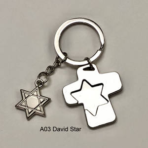 OEM Popular Creative Pearl Silver Cross Star Decoration Key <b>Ring</b> <b>Metal</b> <b>Crafts</b> Keyholder <b>for</b> Suitcase - Product Image 3