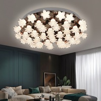 Lustre en bronze de style français en forme de fleur, finition dorée, source de lumière LED, garantie de 3 ans. Atmosphère romantique pour les salons.