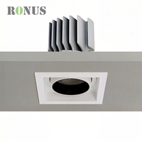 Spot encastré LED COB rotatif de haute qualité 12W anti-éblouissement carré