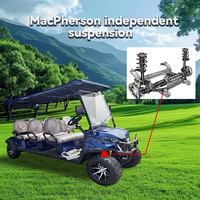 Carrito de Golf Eléctrico Superior de 6 Plazas con Asientos Orientados hacia Adelante, Batería Coloidal Personalizada, Velocidad Máxima de 35 KM/H