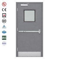 Porte coupe-feu en acier UL 10(b) résistante au feu 30 minutes pour sortie de secours, portes de compartiment anti-incendie avec barre anti-panique