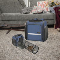 Sac à dos pour chien Pawtners avec tunnel de jeu intégré, en maille extensible, pliable, respirant, durable, grand espace pour les voyages, la randonnée, le camping et les promenades