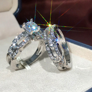 Openwork Matching Rings for Women Fashion Couple Finger Jewelry Daily Wear <b>Gift</b> - Product Image 2