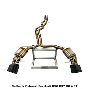 Sistema de Escape Catback Ligero Vortex de Titanio Dorado para Audi RS6 RS7 C8 4.0T 2016-2025, Sistema de Carreras en Pista - Product Image 1