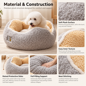 Cama para Mascotas con Diseño de Cactus, Redonda, Suave, de Algodón PP, Cojín Cálido para Invierno, Casa para Perros Pequeños, Venta al Por Mayor, Personalizable - Product Image 3