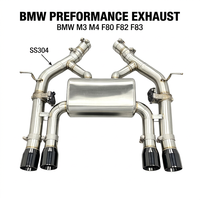 Silenciador de Escape Valvetronic SDO SS304 para BMW M3 M4 F80 F82 F83 3.0T 2014-2019, Sistema Axleback de Alto Rendimiento con Puntas Negras Plateadas