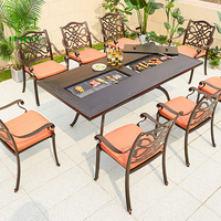 Chaises luxueuses en fonte d'aluminium de fauteuil de meubles de jardin de restaurant extérieur de patio de conception