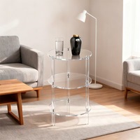 Table basse moderne pliable en acrylique transparent, réglable, double couche, table d'appoint pour canapé, taille et couleur personnalisables, meubles pour la maison