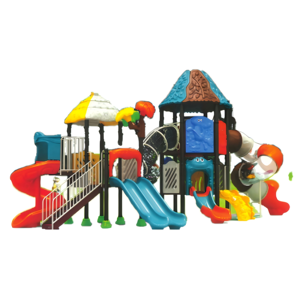 Nouveauté : Grande structure de jeu extérieure combinée sur le thème de la <span class=keywords><strong>cabane</strong></span> forestière avec plusieurs toboggans, tunnel tubulaire et structure d'escalade - Product Image 1