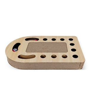 Großhandel Maßgefertigtes Wal-förmiges Umweltfreundliches Holz Doppelseitiges Gebogenes Design Langlebiges Katzen-Kratzbrett Katzenbaum - Product Image 5