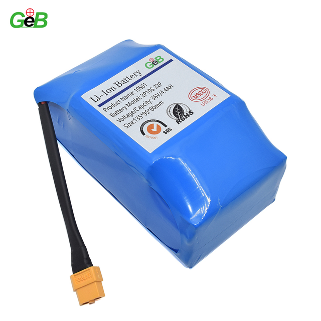 GEB Customized 18650 10S2P 36v Lithium Ion Battery Pack  36V 4.4Ah Electric Lithium Scooter Replacement Battery