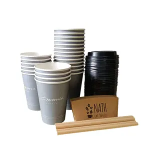 थोक उच्च गुणवत्ता वाले कस्टम लोगो डिस्पोजेबल प्रिंट कप टेकवे कॉफी/रस/चाय पेपर कप ढक्कन के साथ