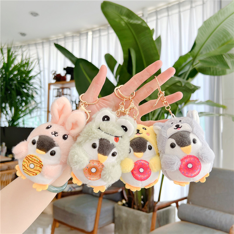10cm Kawaii Small Penguin Plush Toy Keychain Custom Stuffed Animal Toy Penguin Toy Plush Key Chain Charm Pendant for Backpack