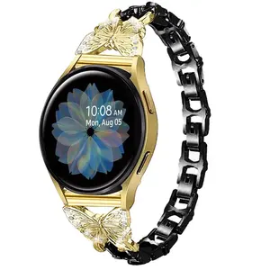 Correas de reloj de acero inoxidable a <span class=keywords><strong>precio</strong></span> de fábrica para <span class=keywords><strong>Samsung</strong></span> Galaxy <span class=keywords><strong>Watch</strong></span> 3 4 <span class=keywords><strong>5</strong></span> <span class=keywords><strong>Pro</strong></span> Active 2 20mm pulsera de moda de liberación rápida - Product Image 6