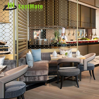 Hochwertige Hotel-Buffet-Restaurant-Möbel Modernes Massivholz Runder Esstisch Stuhl-Set für 4 Personen Fabrik Großhandel Maßanfertigung