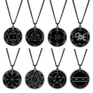 Accessoire de gravure Laser noir fait à la main, en acier inoxydable, <span class=keywords><strong>44</strong></span> piéces, sceau de pitree Mars, Mercury, Saturn, soleil, vénus, Talisman - Product Image 2