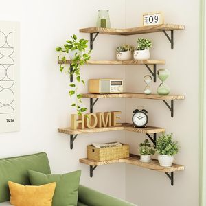 Wooden Floating Wall <b>Shelves</b> Solid Wood Rectangle Multifunctional Storage <b>Rack</b> For Bathroom Kitchen Durable Wall Mounted Type - Product Image 3