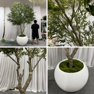 Arbre d'<span class=keywords><strong>olivier</strong></span> artificiel moderne en soie et plastique de 280 cm (9 pieds), durable, pour l'extérieur, idéal pour les hôtels et les bureaux, décoration élégante en verdure. - Product Image 2