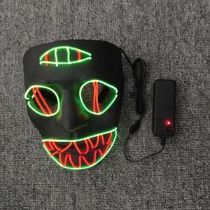 2019 maschere LED in PVC di alta qualità per la vendita di Halloween terribili e abbaglianti modelli di luce - Product Image 3