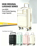 Valise MGB à ouverture frontale grande capacité avec serrure TSA, fermeture éclair YKK, multicolores, idéale pour les voyages d'affaires et les longs trajets