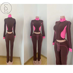 Conjunto Deportivo de Alta Calidad para Chicas Altas y Curvilíneas, con Leggings de Corte Bootcut y Chaqueta, Estilo Deportivo a Urbano, Conjunto de 3 Piezas - Product Image 6