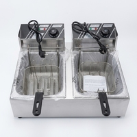 Friteuse à poulet à double cuve GRT-EF82 à usage commercial 6L+6L