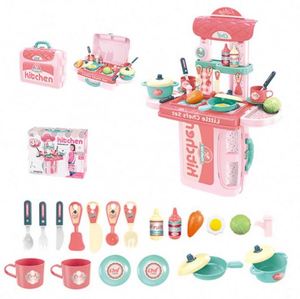 Ensemble de jouets de cuisine pour enfants 2022 en vogue, jeu d'imitation petit chef rose, jouets de cuisine pour bébé à la maison - Product Image 4