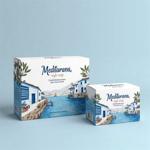 Caja de regalo de papel de jabón de cartón plegable reciclable con laminación brillante y emblemas de marca de lámina de plata para regalos de embalaje - Product Image 4