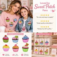 Patchs brodés thermocollants et à coudre en vrac, motifs cupcakes, desserts, glaçages, cerises et vermicelles, style Kawaii mignon