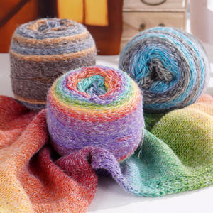 Hilo de Algodón Mezclado en Rollo Grande, Degradado Arcoíris, para Tejer a Mano, Ganchillo, Mantas, Bufandas y Proyectos de Crochet - Product Image 3