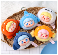 Mignon porte-clés en peluche 3D, forme de poisson-globe, de baleine, d'octopus, de requin, de phoque, de pieuvre, jouet en peluche de luxe, mini poupée, animal marin, charme pour sac à dos