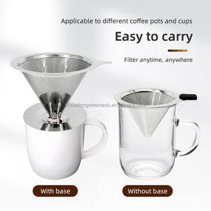 Filtro de café colgante tipo oreja portátil cónico personalizado malla personalizable acero inoxidable - Product Image 5