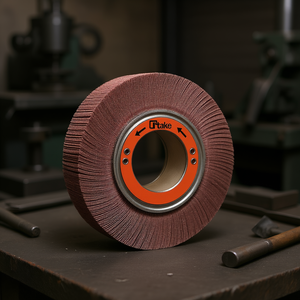 Disque abrasif à lamelles en corindon 200x50x54 mm avec trou pour le meulage du métal - Product Image 3