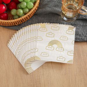 New cross-border creative cloud hot stamping printed napkin, golden rainbow bridge cloud tissue <b>paper</b>, disposable napkin - Product Image 4