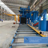 Équipement de sablage automatisé, type convoyeur à rouleaux, machine de grenaillage de plaques d'acier, machine de grenaillage de poutres en H à passage de rouleaux