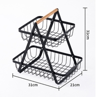 Panier de rangement de fruits détachable à 2/3 niveaux pour la cuisine, panier en fil métallique pour les fruits, les légumes et les collations, organisateur et rangement de comptoir
